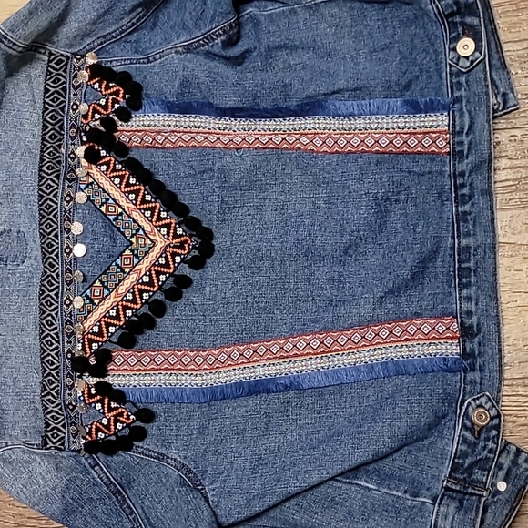 Boom Boom jean jacket Boho XL - Picture 2 of 6